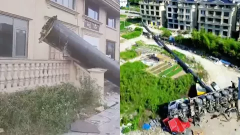 温岭吊车侧翻