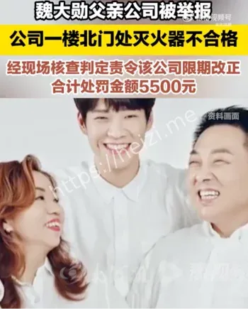 魏大勋父亲公司被举报遭处罚