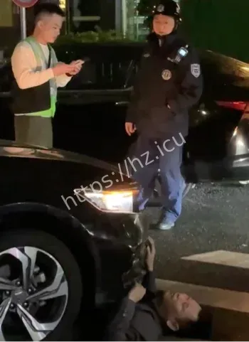 广州道路醉汉险情