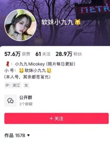 抖音28万粉丝网红