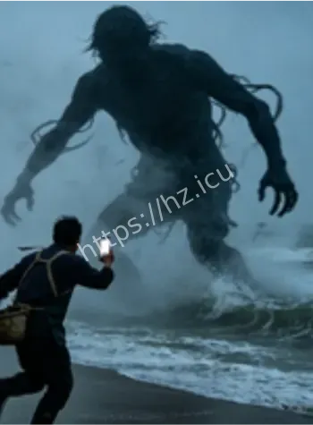 海面诡异人形黑影