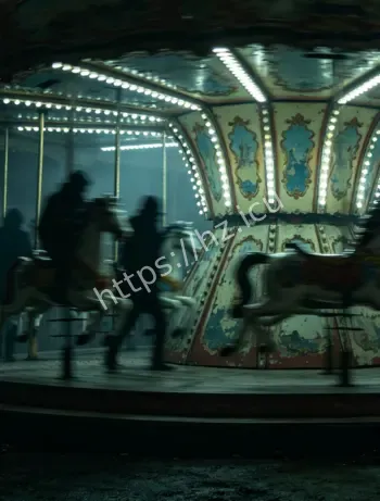 游乐园红裙女孩