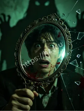 镜中自己诡异微笑